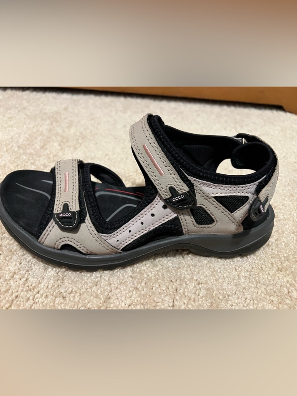 ECCO Offroad Nubuck sport sandals beige size 39 us 8.5 women’s EUC - Picture 3 of 8